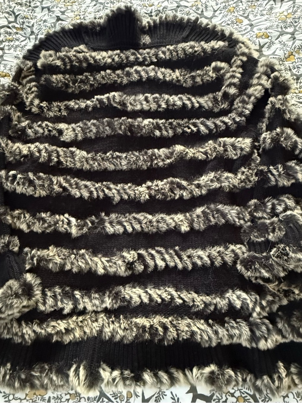 Rabbit fur black cardigan never worn